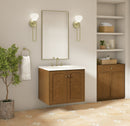 James Martin Laurent 30" Dual Mount Single Bathroom Vanity, Honey Oak