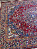 Elegant Mint Vintage 1960's Hand Knotted Veggie Dye Khorasan Area Rug 9’7” x 12’9”