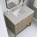James Martin Emmeline 36" Single Bathroom Vanity, Pebble Oak