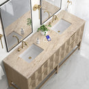 James Martin Emmeline 72" Double Bathroom Vanity, Pebble Oak