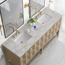 James Martin Emmeline 72" Double Bathroom Vanity, Pebble Oak