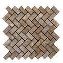Emperador Light Polished Herringbone Marble Mosaics 12 1/8x13 3/8