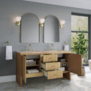 James Martin Hudson 60" Double Bathroom Vanity, Light Natural Oak