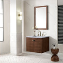 James Martin Amberly 30" Dual Mount Single Bathroom Vanity, Mid-Century Walnut