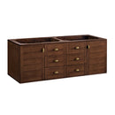 James Martin Amberly 60" Dual Mount Double Bathroom Vanity, Mid-Century Walnut