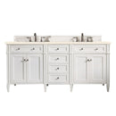 James Martin Brittany 72" Double Bathroom Vanity, Bright White