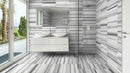 equator white marble floor wall tile 12x24 polished installed on modern bathroom