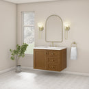 James Martin Laurent 36" Dual Mount Single Bathroom Vanity, Honey Oak