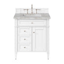 James Martin Brittany 30" Single Bathroom Vanity, Bright White
