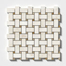 European Sugar Polished Basket Weave Marble Mosaics 12x12