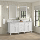 James Martin Lorelai 72" Double Bathroom Vanity, Bright White