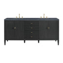 James Martin Myrrin 72" Double Bathroom Vanity, Carbon Oak