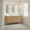 James Martin Laurent 60" Dual Mount Double Bathroom Vanity, Light Natural Oak