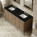 James Martin Kinnsden 72" Double Bathroom Vanity, Weathered Oak