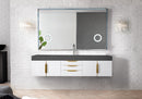 James Martin Mercer Island 72" Floating Single Bathroom Vanity, Glossy White