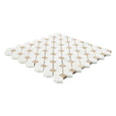 Bianco Dolomite Crema Dotty 12.88" x 12.88" Polished Marble Mesh-Mounted Mosaic Tile Pattern-MSI Collection