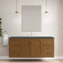 James Martin Laurent 60" Dual Mount Single Bathroom Vanity, Honey Oak