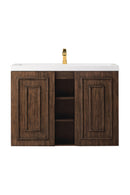 James Martin Alicante' 39.5" Floating Single Bathroom Vanity, Mid-Century Acacia