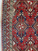 Fine Antique Natural Dyes Caucasian Soumak Area Rug 73''x91''