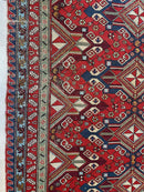 Fine Antique Natural Dyes Caucasian Soumak Area Rug 73''x91''