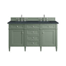James Martin Brittany 60" Double Bathroom Vanity, Smokey Celadon