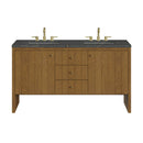 James Martin Hudson 60" Double Bathroom Vanity, Honey Oak