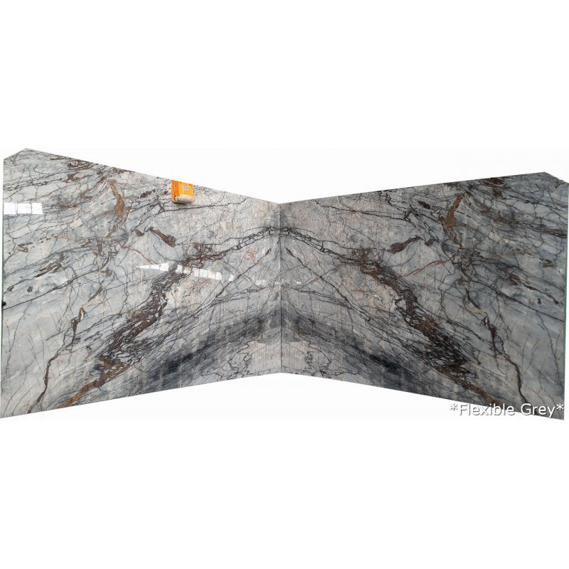 flexible grey marble slabs polished 2cm bookmatching 2 slabs view