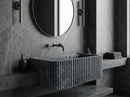 Bluestone Marble Rectangular Wall-mount Bathroom Sink Fluted (W)16" (L)24" (H)12"