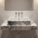 New York Marble Wall-mount Bathroom Sink Fluted Front and Edges (W)16" (L)28" (H)5"