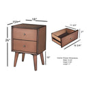 Flynn Mid-Century Nightstand, Chestnut Mahogany