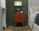 Flynn Mid-Century Nightstand, Chestnut Mahogany