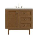 James Martin Laurent 36" Dual Mount Single Bathroom Vanity, Honey Oak