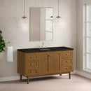 James Martin Laurent 60" Dual Mount Single Bathroom Vanity, Honey Oak