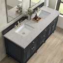 James Martin Lorelai 72" Double Bathroom Vanity, Black Onyx
