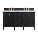 James Martin Lorelai 60" Double Bathroom Vanity, Black Onyx