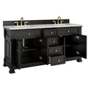 James Martin Brookfield 72" Double Bathroom Vanity, Black Onyx