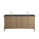 James Martin Kinnsden 72" Double Bathroom Vanity, Weathered Oak