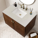 James Martin Amberly 36" Dual Mount Single Bathroom Vanity, Mid-Century Walnut