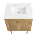 James Martin Laurent 30" Dual Mount Single Bathroom Vanity, Light Natural Oak