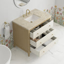James Martin Celeste 36" Single Bathroom Vanity, Sunwashed Oak with Embossed Shagreen Drawer Fronts