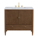 James Martin Myrrin 36" Single Bathroom Vanity, Mid-Century Walnut