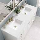 James Martin Chicago 60" Double Bathroom Vanity, Glossy White