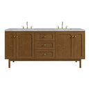 James Martin Laurent 72" Dual Mount Double Bathroom Vanity, Honey Oak