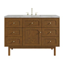 James Martin Laurent 48" Dual Mount Single Bathroom Vanity, Honey Oak