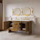 James Martin Hudson 60" Double Bathroom Vanity, Honey Oak