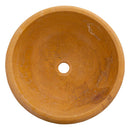 Natural Golden Sienna Natural Stone Vessel Sink Honed and Filled  (D)16" (H)6"