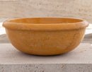 Round Gold Honed Travertine Vessel Sink 16 Inch Natural Bath