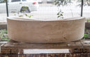 Natural Stone Light Travertine Special Design Vessel Sink Honed and Filled (W)16" (L)21.5" (H)6"