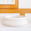 Round White Marble Vessel Bathroom Sink with Polished Surface 17 Inch