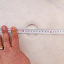 Round White Marble Vessel Bathroom Sink with Polished Surface 17 Inch